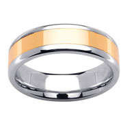 18K Yellow Gold Center Flat Wedding Band