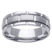 18K White Gold Designer Wedding Band