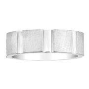 18K White Gold Satin Designer Wedding Band