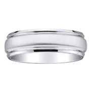 6mm Designer 18K White Gold Wedding Band