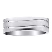 Double Row 18K White Gold Wedding Band