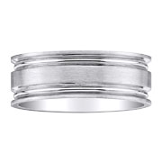 18K White Gold 8mm Designer Wedding Band