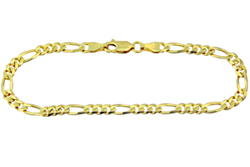 Width  3.5 mm  14K Yellow Gold Figaro Bracelet
