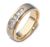 0.50tcw Channel Round Diamond 14KTwo Tone Gold Dora Wedding Band