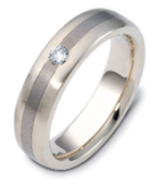 Luchinus -- 7.00 mm Titanium & Gold Dora Wedding Band 0.17 TCW