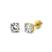 14-kt Gold 0.75ct Round Diamond Solitaire Earrings