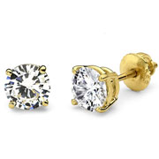 3 Carat Total Weight Round Diamond Solitaire Earrings