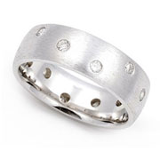 Bezel set Diamond Semi Eternity Band (0.36 ct.)