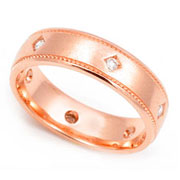 Bezel set Diamond Semi Eternity Band (0.11 ct.)