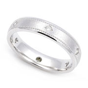 Bezel set Diamond Semi Eternity Band (0.11 ct.)