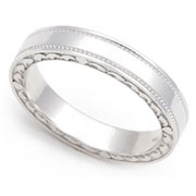 Signature Edge White gold Milgrain Wedding Band