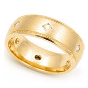 Bezel set Diamond Semi Eternity Band (0.13 ct.)