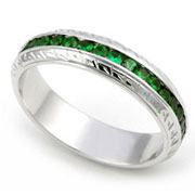 Channel set Green Tsavorite Eternity Band (1.16 ct.)