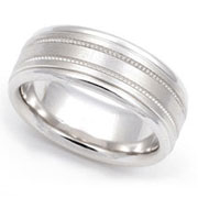 7.5mm Milgrain Wedding Band