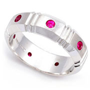 Bezel set Ruby Semi Eternity Band (0.42 ct.)