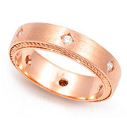 Bezel set Diamond Semi Eternity Band (0.12 ct.)
