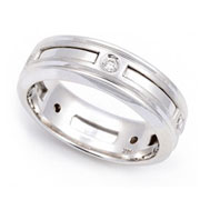 Bezel set Diamond Semi Eternity Band (0.16 ct.)
