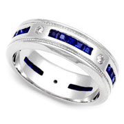 Diamond Blue Sapphire Eternity Band (0.13 ct.)