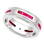 Diamond and Ruby Eternity Band (0.13 ct.)