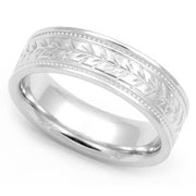 5.3mm Arrow Design Milgrain Wedding Band