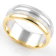 7mm Two Tone Milgrain Wedding