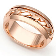 6.5mm Rose Gold Hand Braided Wedding Band