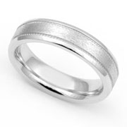 5mm Brush Finish Milgrain Wedding Band