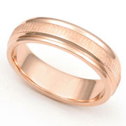 5mm Engine Rose Gold Turned Wedding Band