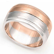 9mm Two Tone Milgrain Wedding Band