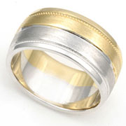 9mm Two Tone Milgrain Wedding