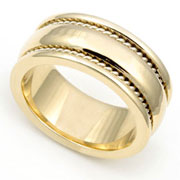 8.5mm Yellow Gold Hand Braided Wedding Band