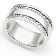 8.5mm White Gold Hand Braided Wedding Band