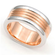 8.5mm Two Tone Wedding Band