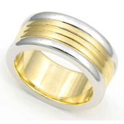 8.5mm Two Tone Wedding Band
