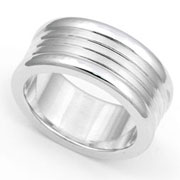 8.5mm White Gold  Wedding Band