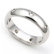 Bezel set Diamond Semi Eternity Band (0.21ct)