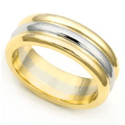 6.5mm White & Yellow Gold Wedding Band