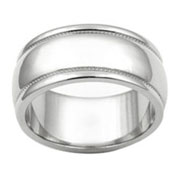 8.5mm Milgrain Wedding Band