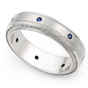 Bezel Set Blue Sapphire Semi Eternity Band (0.13 ct.)