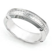 Bezel set Diamond Semi Eternity Band (0.20 ct.)
