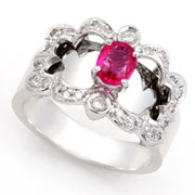 Ruby and Diamond Crown Frame band (0.26 ct.)