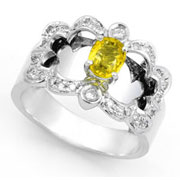 Yellow Sapphire and Diamond Crown Frame band (0.26 ct.)