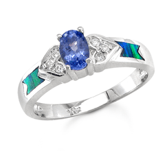 0.50 tcw Tanzanite and 0.10 tcw Diamond White Gold