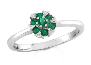 0.34tcw Emerald 0.06tcw Diamond 14K White Gold Ring