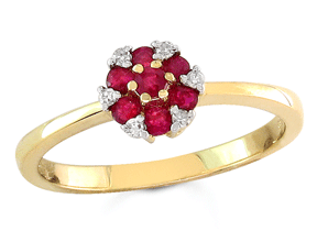 0.34tcw Ruby 0.06tcw Diamond  14K Yellow Gold Ring