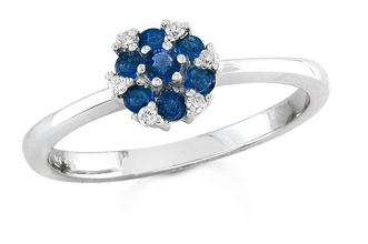 0.34tcw Sapphire 0.06tcw Diamond 14K White Gold Ring