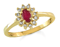 0.27 tcw Ruby and 0.13 tcw Diamond Yellow Gold Ring