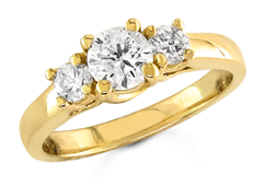 1.00 tcw Diamond Quality SI2 Color H/I Yellow Gold Wedding Ring