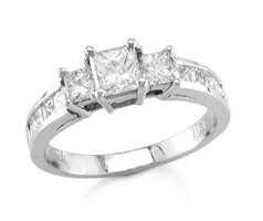 1.60 tcw Diamond Quality SI Color G/H White Gold Ring