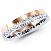 14K Two Tone Pave Set Eternity Anniversary Band